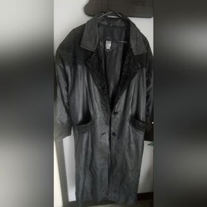 Vintage Greg Bell Leather Trench Coat Sz M